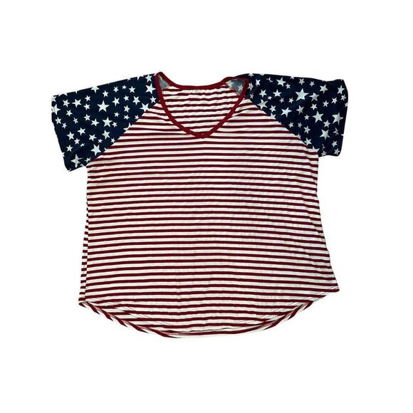 US Flag tshirt womens 4XL plus size stars stripes patriotic lo - Picture 2 of 4